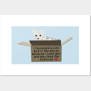 Cat in a Box Valentine Posters and Art